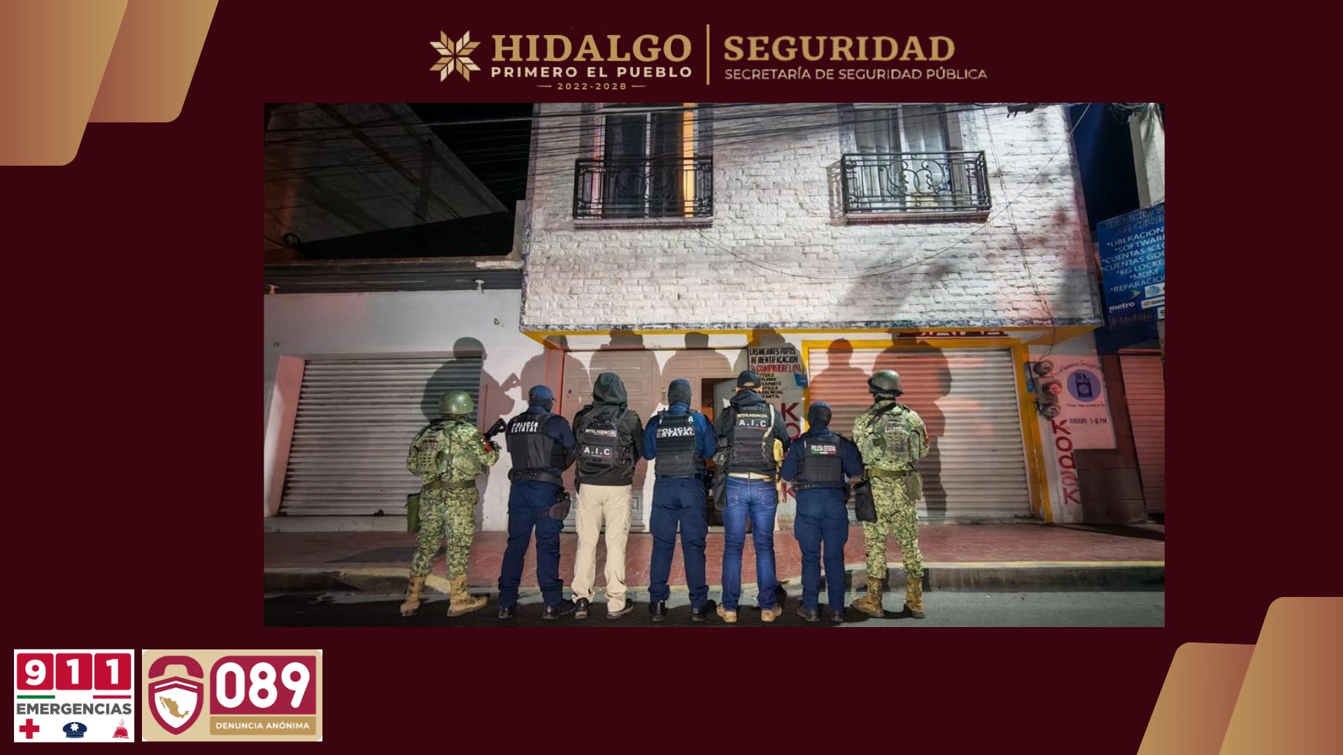 SSPH frena operaciones de punto de venta de narcóticos en el Valle del Mezquital